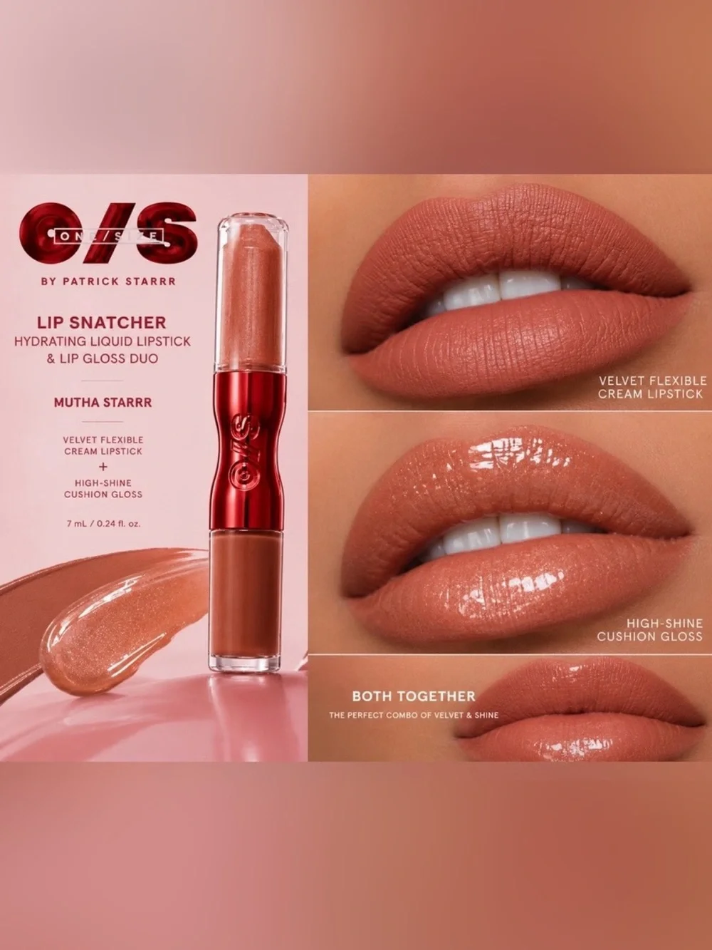 ONE/SIZE Lip Snatcher Velvet Flex Cream & Cushion Lip Duo in Mutha Starrr